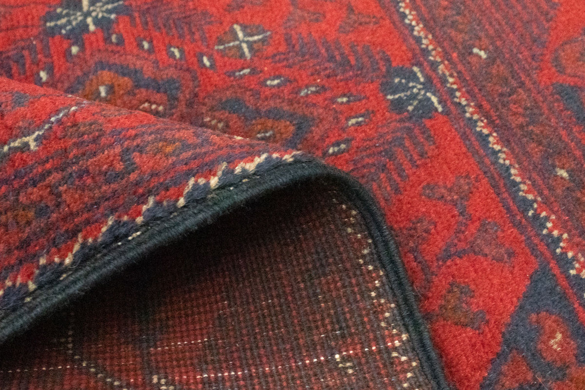 Tapis afghan - Kunduz - 123 x 75 cm - rouge foncé
