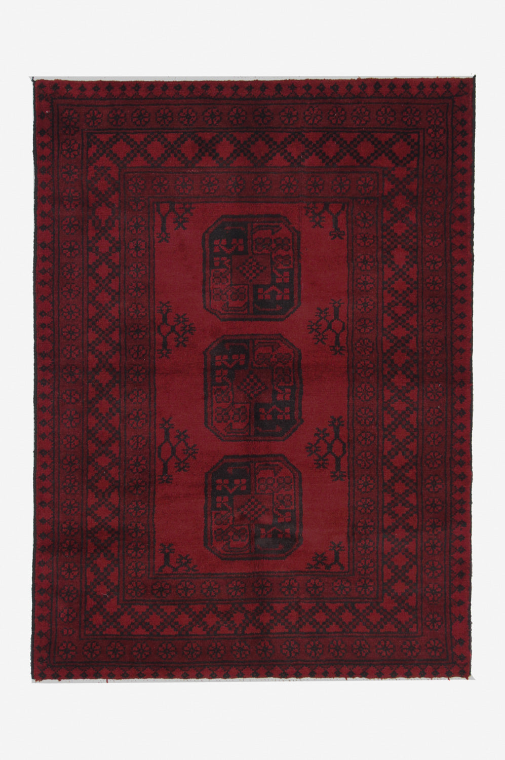 Tapis afghan - Filpa - 140 x 100 cm - rouge