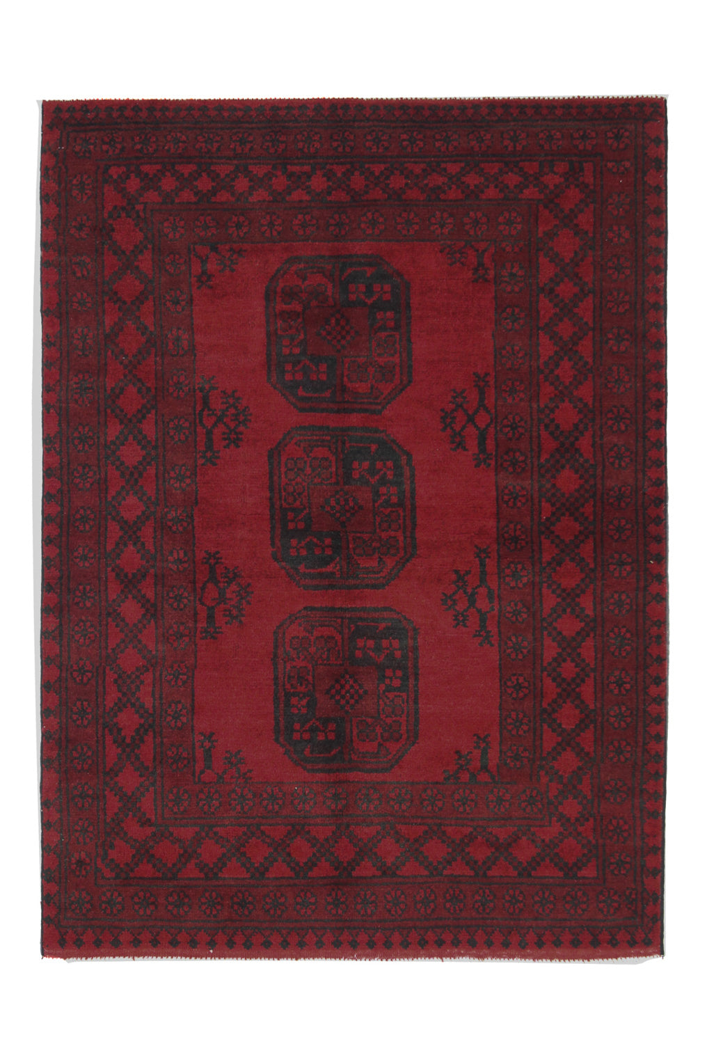 Tapis afghan - Filpa - 139 x 102 cm - rouge