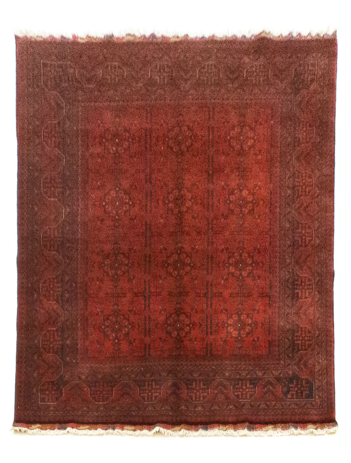 Tapis afghan - Kunduz - 194 x 147 cm - rouge