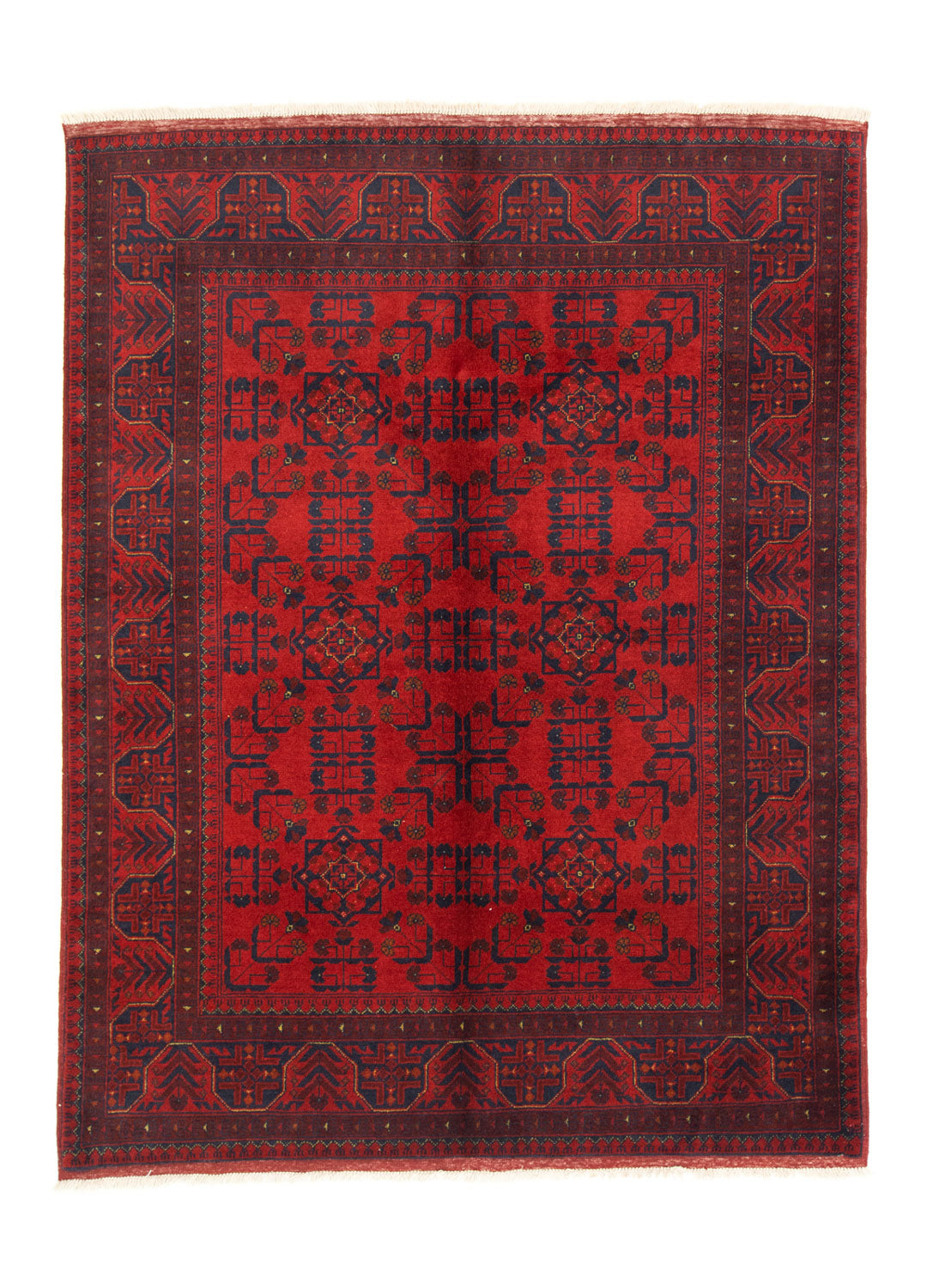 Tapis afghan - Kunduz - 197 x 151 cm - rouge