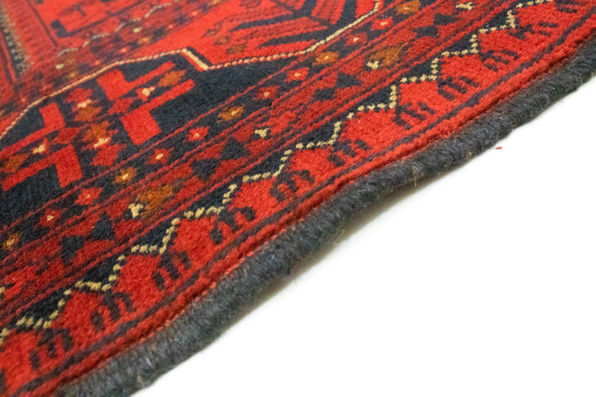 Tapis afghan - Kunduz - 193 x 151 cm - rouge