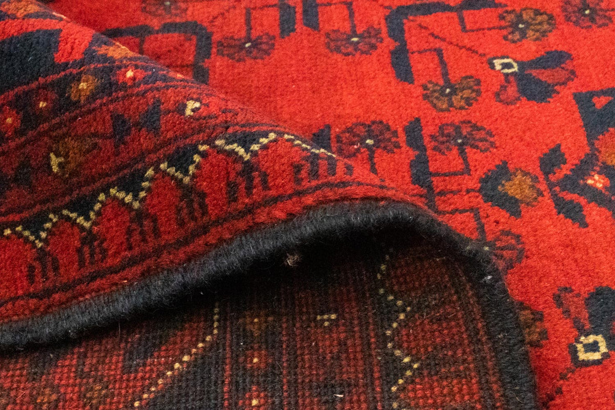 Tapis afghan - Kunduz - 193 x 151 cm - rouge