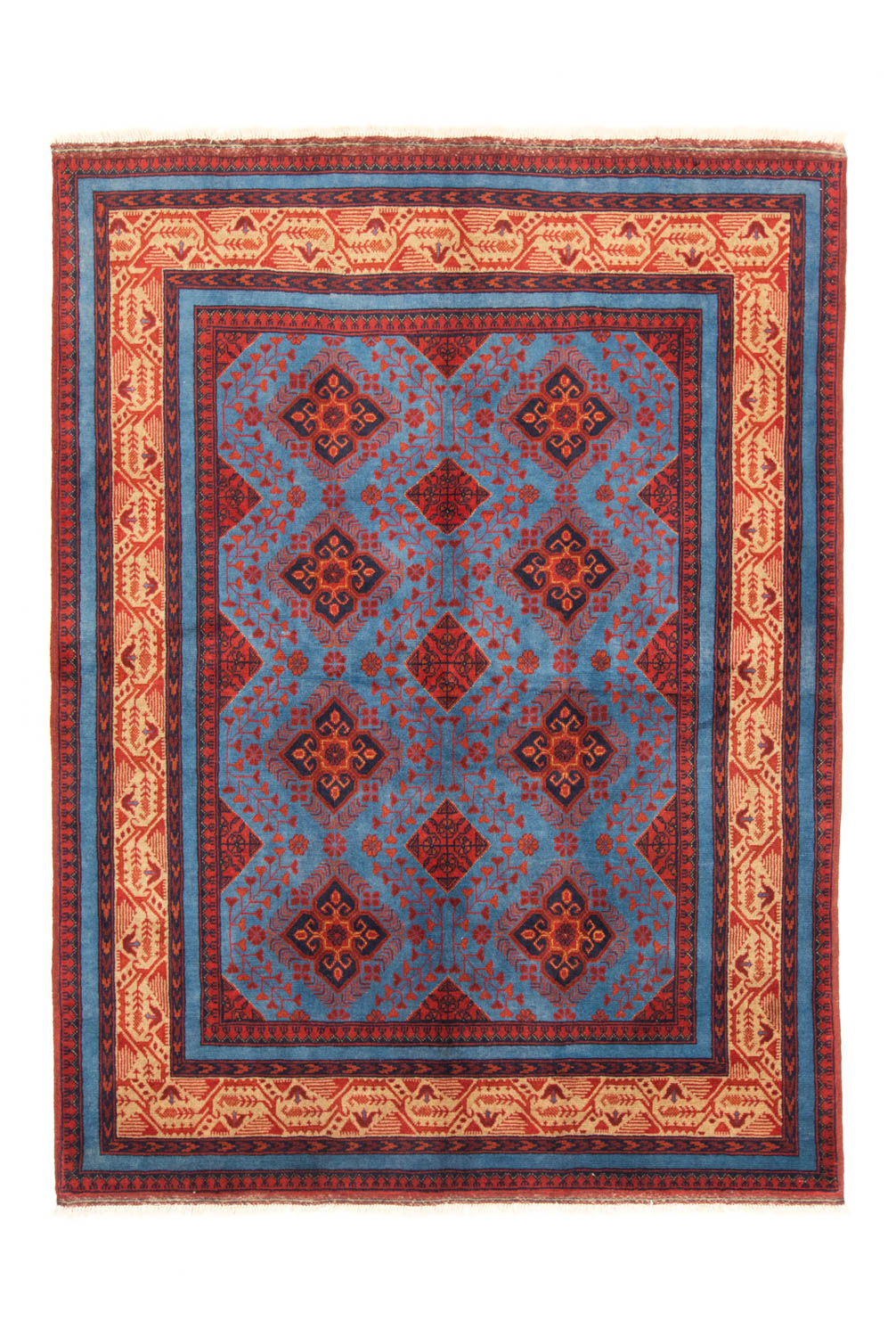 Tapis afghan - Kunduz - 200 x 151 cm - rouge