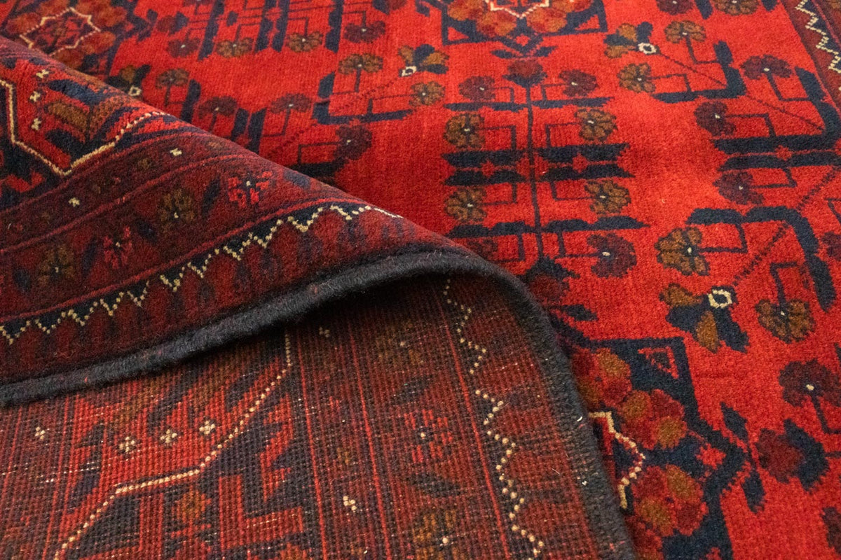 Tapis afghan - Kunduz - 195 x 155 cm - rouge