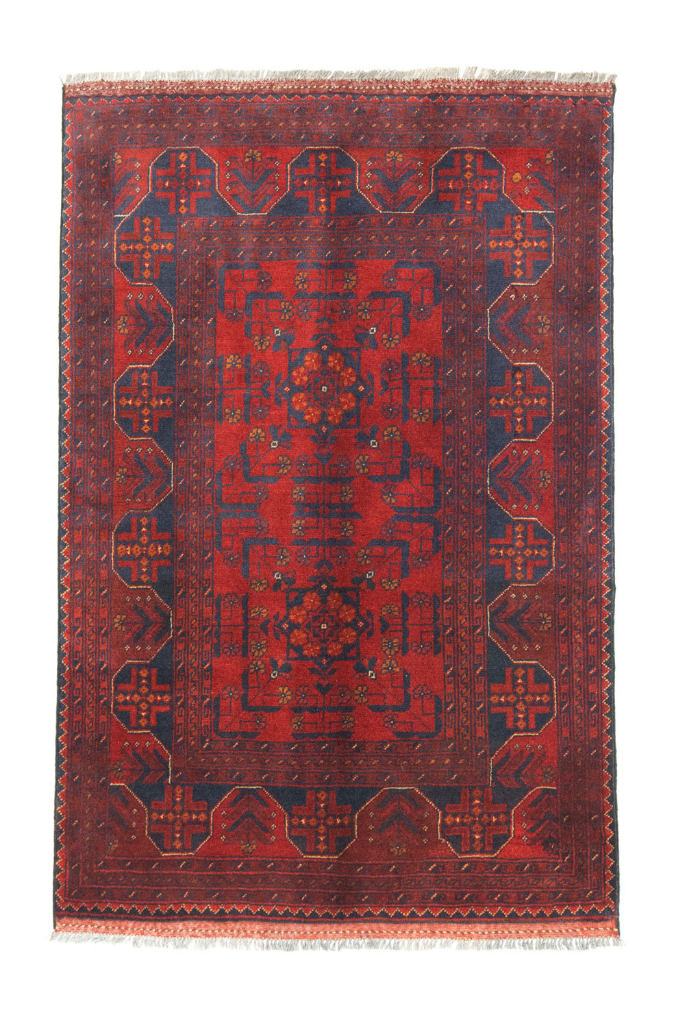 Tapis afghan - Kunduz - 147 x 97 cm - rouge