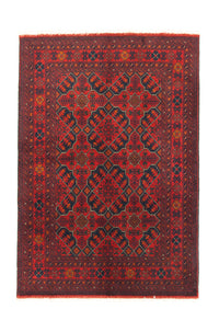 Tapis afghan - Kunduz - 146 x 99 cm - rouge
