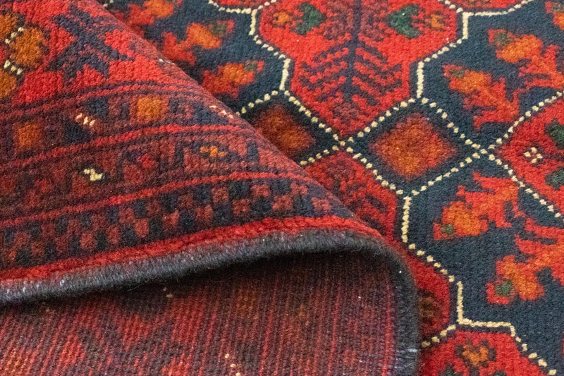 Tapis afghan - Kunduz - 146 x 99 cm - rouge