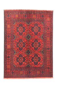 Tapis afghan - Kunduz - 142 x 103 cm - rouge