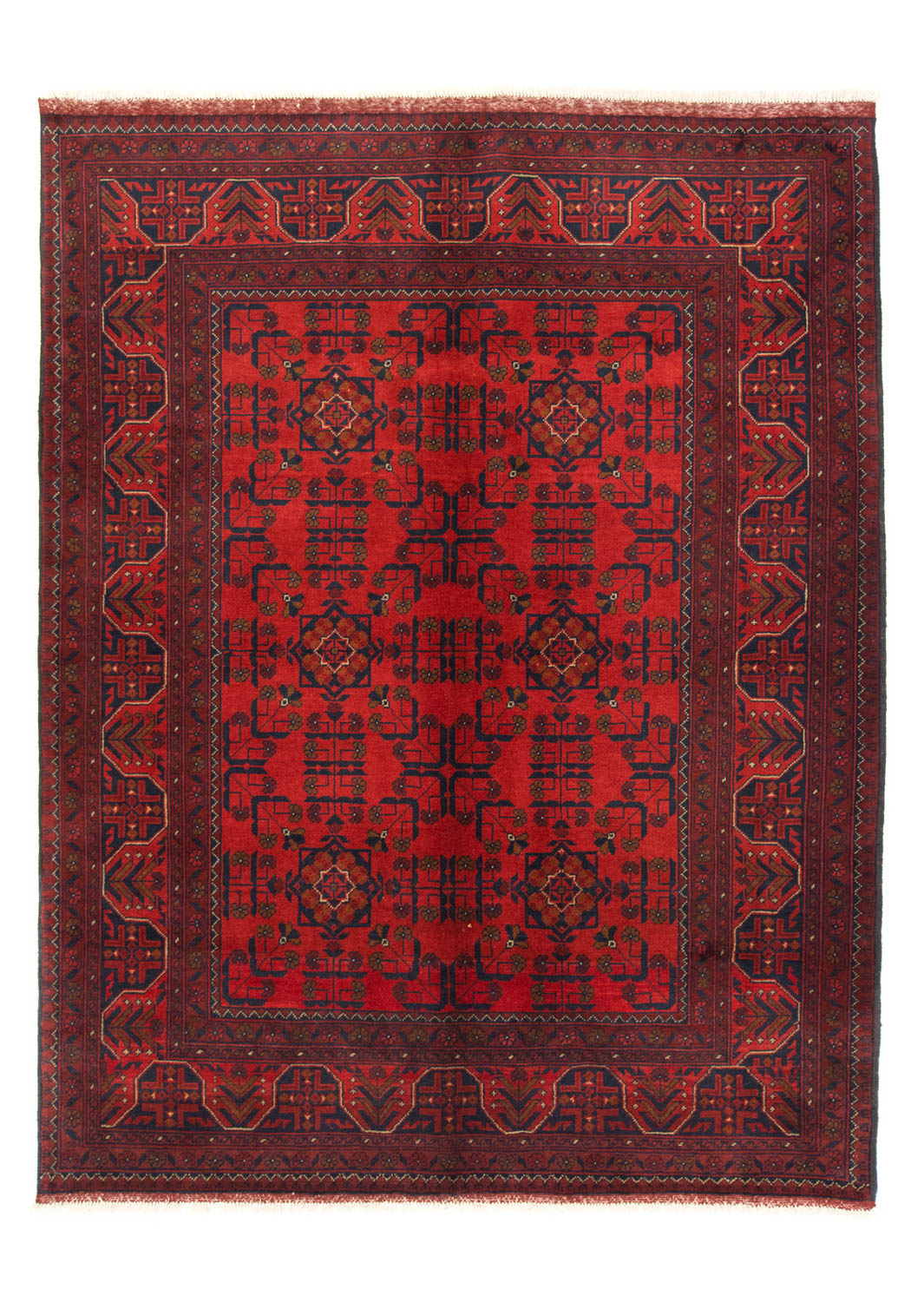 Tapis afghan - Kunduz - 206 x 149 cm - rouge