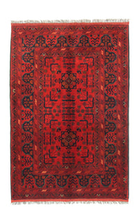 Tapis afghan - Kunduz - 156 x 105 cm - rouge