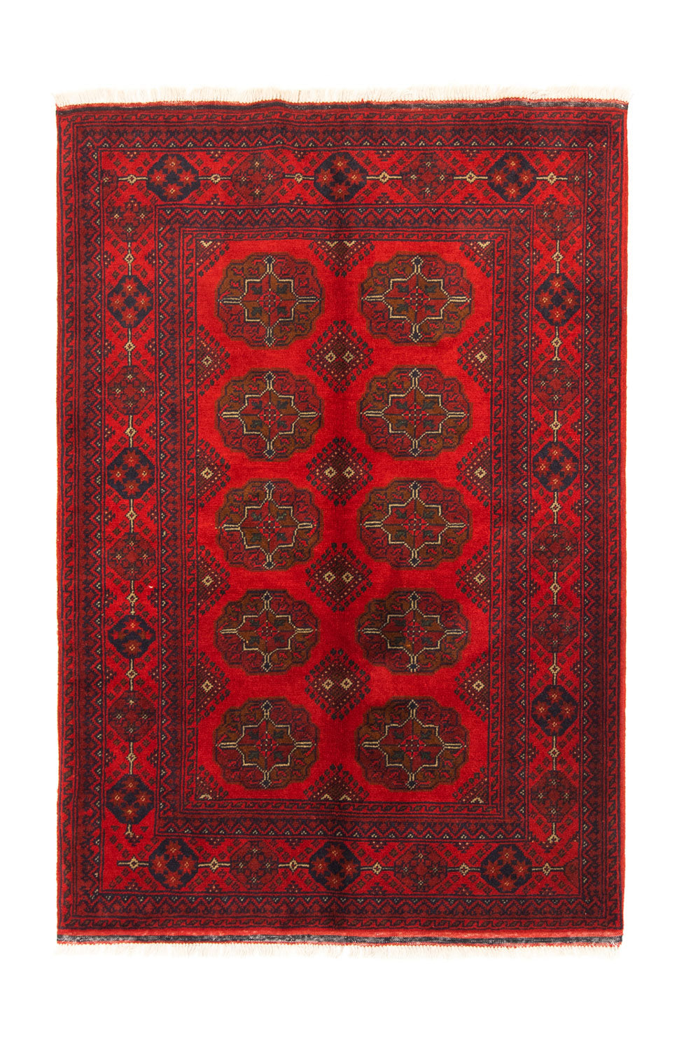 Tapis afghan - Kunduz - 151 x 102 cm - rouge