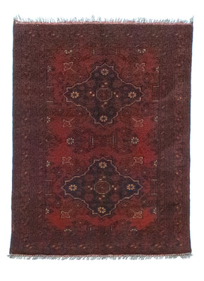 Tapis afghan - Kunduz - 129 x 73 cm - rouge
