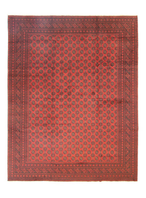 Tapis afghan - Filpa - 390 x 302 cm - rouge foncé