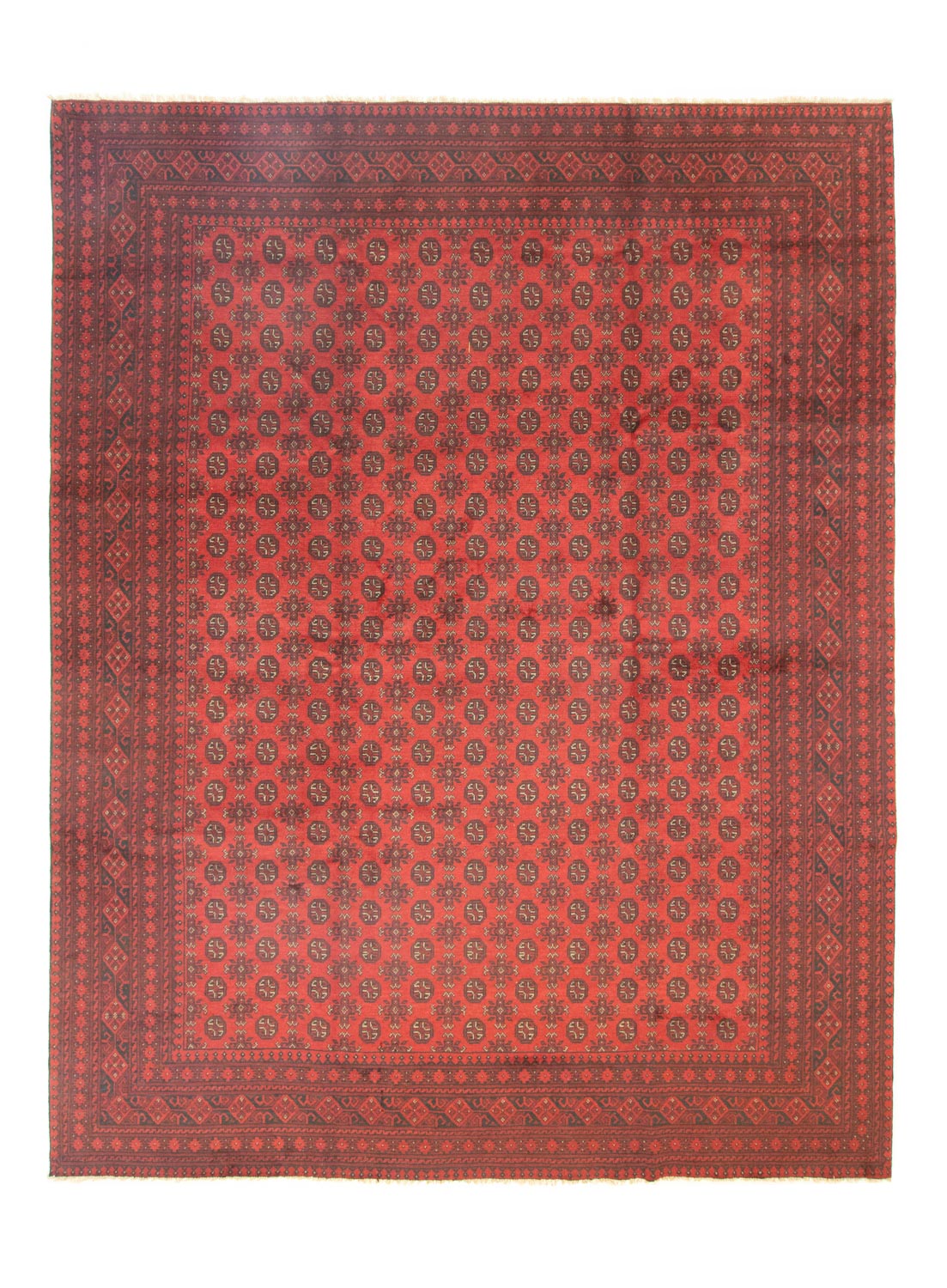 Tapis afghan - Filpa - 390 x 302 cm - rouge foncé