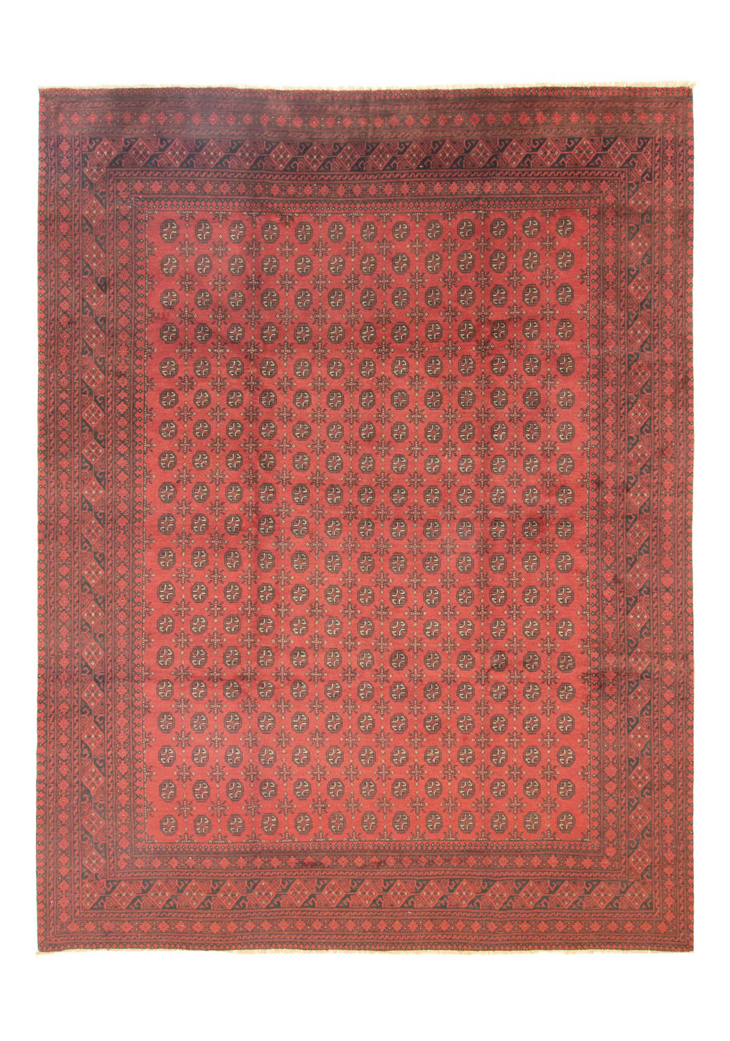 Tapis afghan - Filpa - 391 x 299 cm - rouge foncé