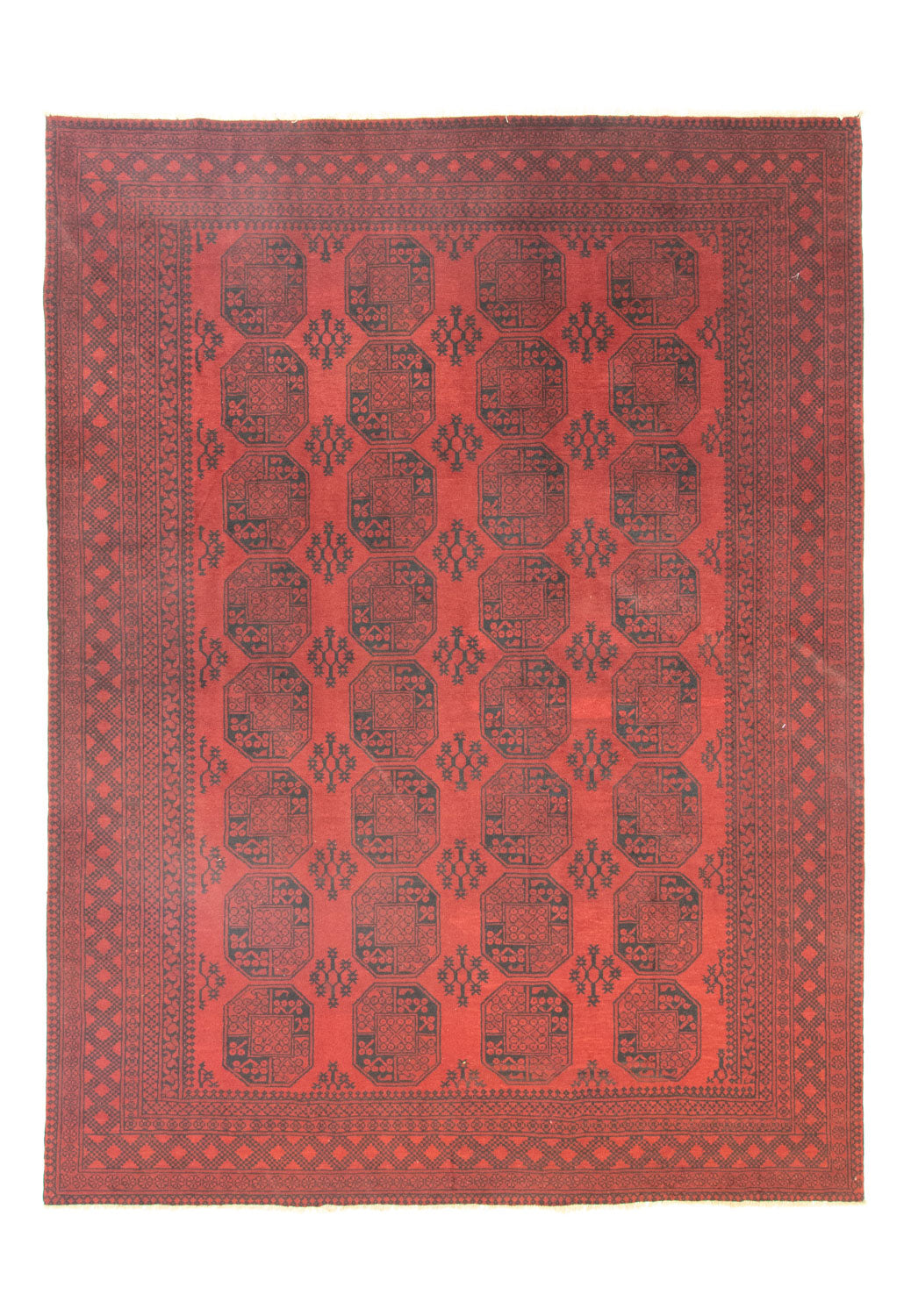 Tapis afghan - Filpa - 345 x 256 cm - rouge foncé