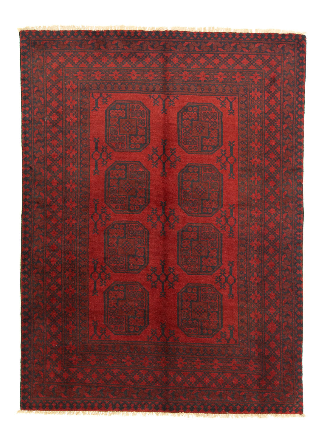 Tapis afghan - Filpa - 203 x 147 cm - rouge