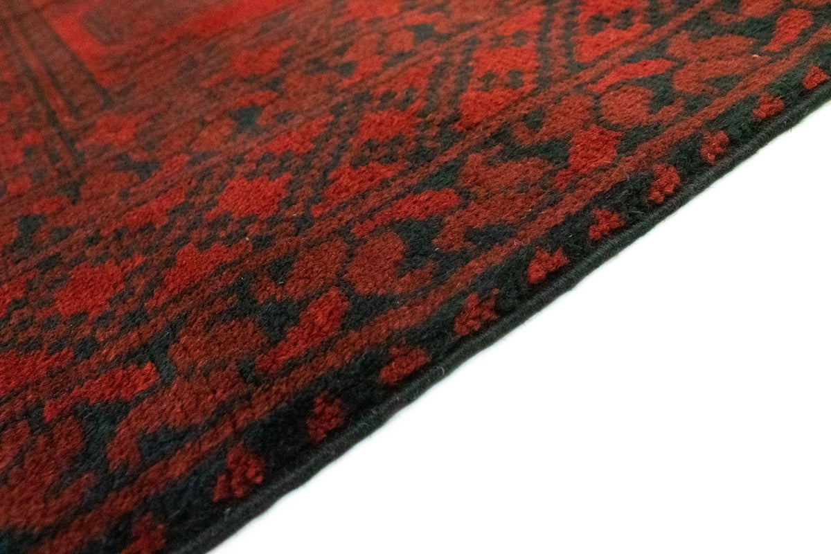 Tapis afghan - Filpa - 194 x 151 cm - rouge