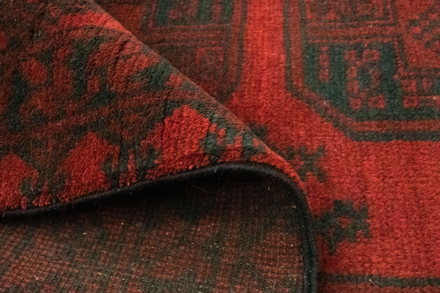 Tapis afghan - Filpa - 193 x 147 cm - rouge