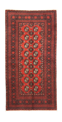 Tapis de couloir Tapis afghan - Filpa - 200 x 100 cm - rouge