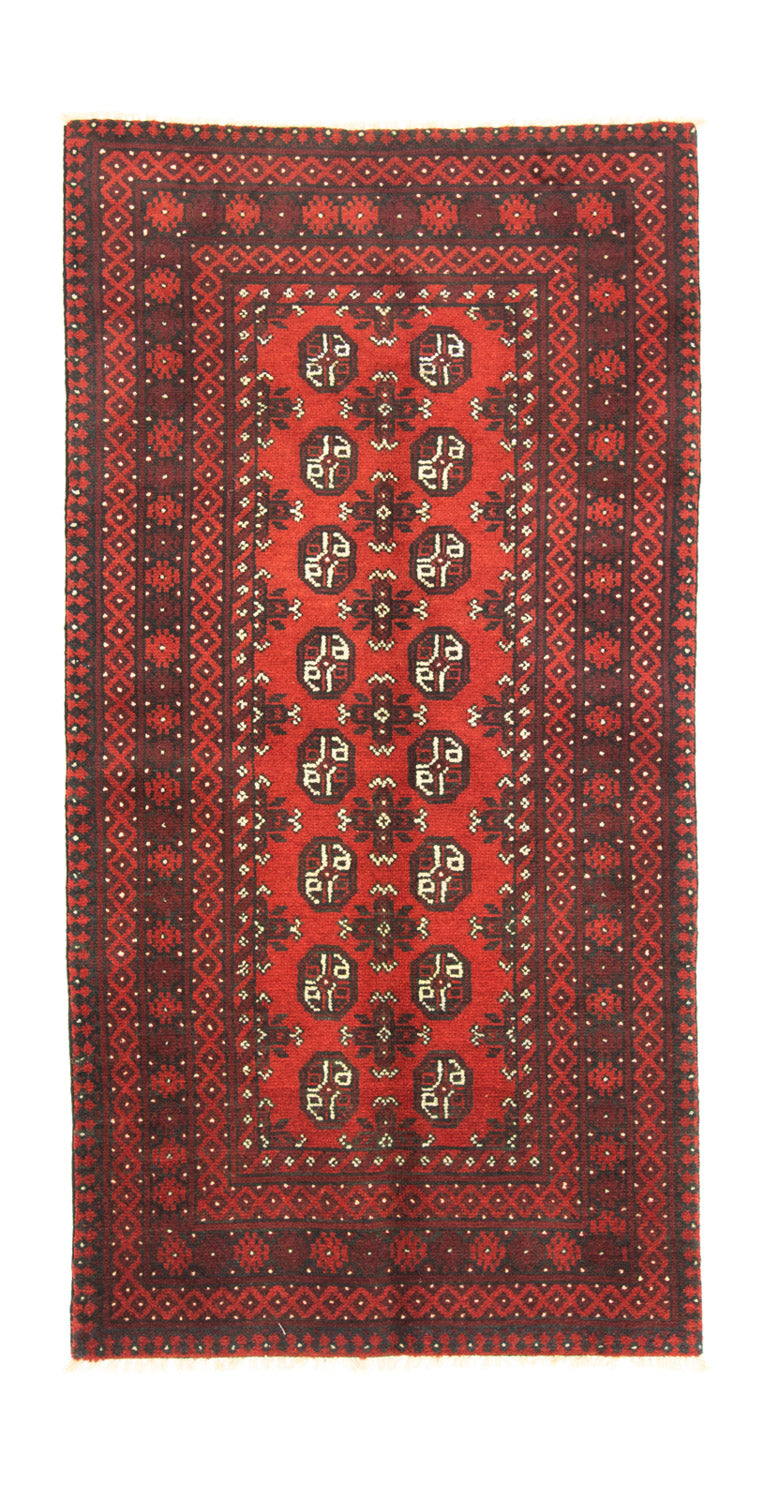 Tapis de couloir Tapis afghan - Filpa - 200 x 100 cm - rouge