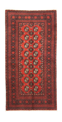 Tapis de couloir Tapis afghan - Filpa - 200 x 100 cm - rouge