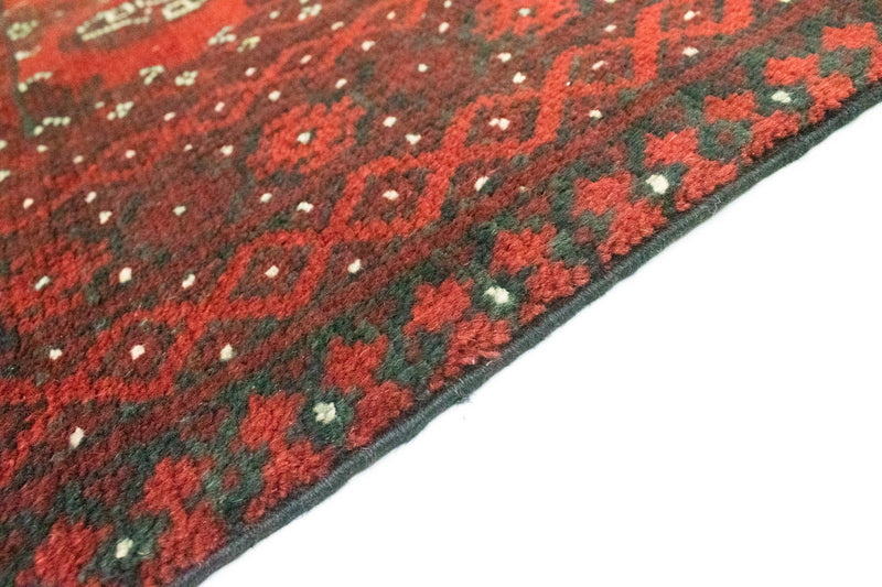 Tapis de couloir Tapis afghan - Filpa - 200 x 100 cm - rouge