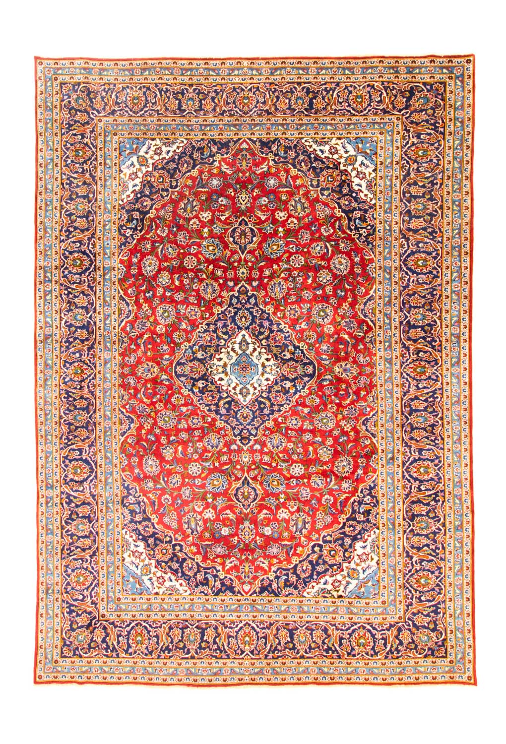 Tapis persan - Keshan - 362 x 251 cm - rouge foncé