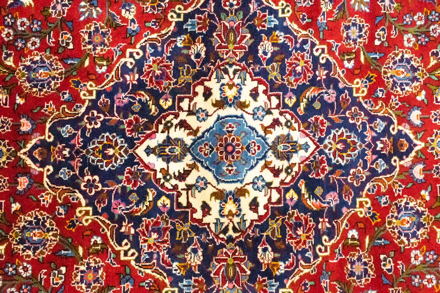 Tapis persan - Keshan - 362 x 251 cm - rouge foncé