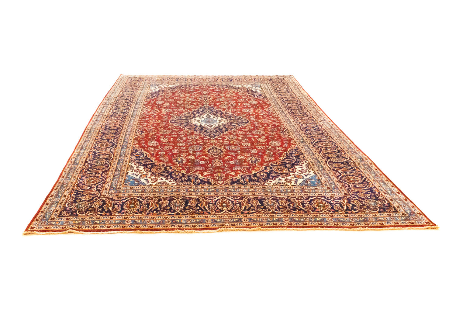 Tapis persan - Keshan - 362 x 251 cm - rouge foncé