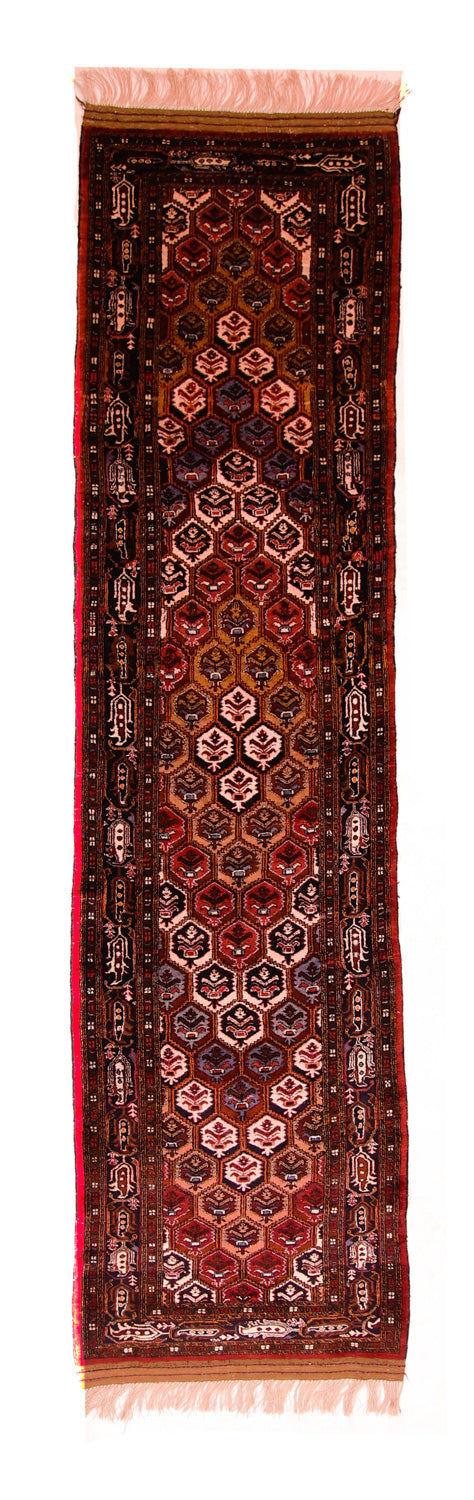 Tapis de couloir Tapis persan - Classique - 303 x 79 cm - marron foncé