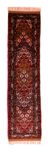 Tapis de couloir Tapis persan - Classique - 303 x 79 cm - marron foncé