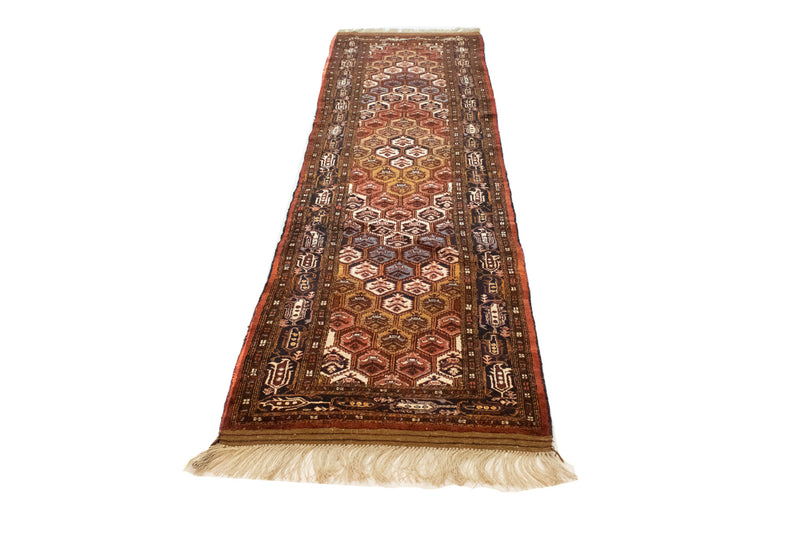 Tapis de couloir Tapis persan - Classique - 303 x 79 cm - marron foncé