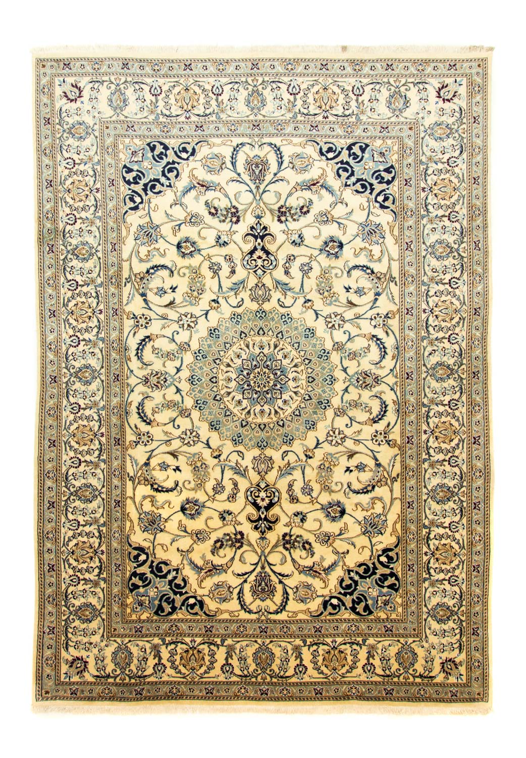 Tapis persan - Nain - 339 x 239 cm - blanc naturel