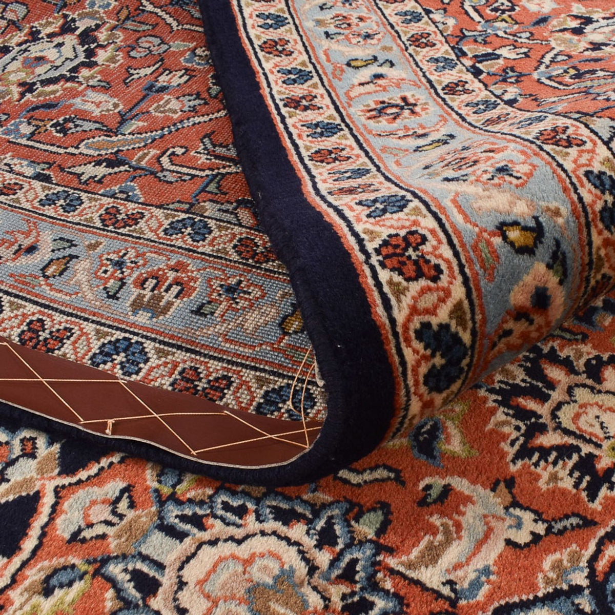 Tapis persan - Keshan - 403 x 295 cm - bleu foncé