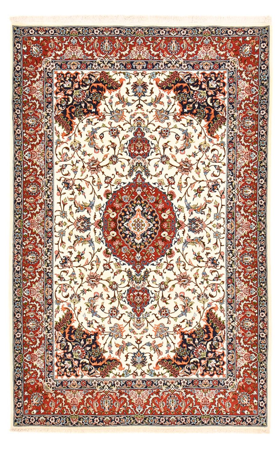 Tapis persan - Ghom - Royal - 216 x 140 cm - crème