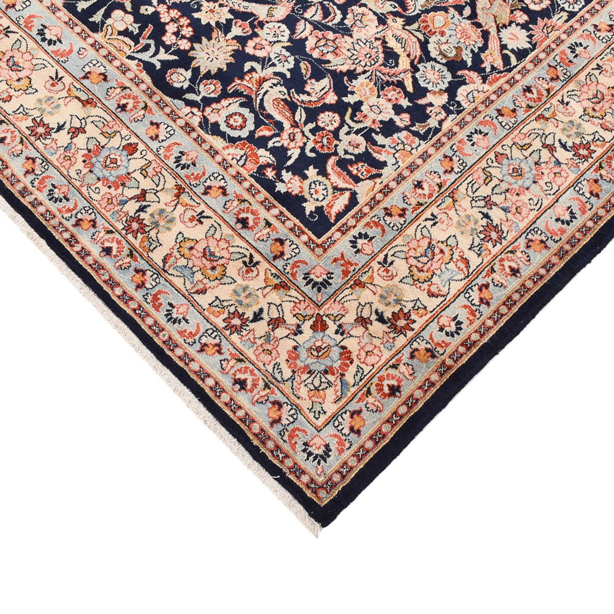 Tapis persan - Keshan - 238 x 205 cm - bleu foncé