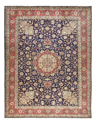 Tapis persan - Tabriz - Royal - 400 x 300 cm - bleu foncé