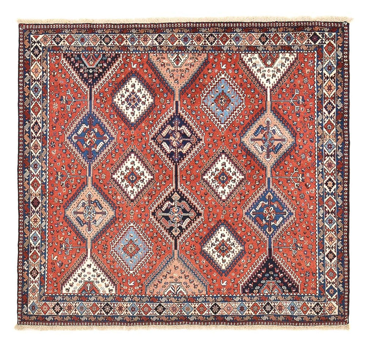 Tapis persan - Nomadic carré  - 200 x 188 cm - rouge