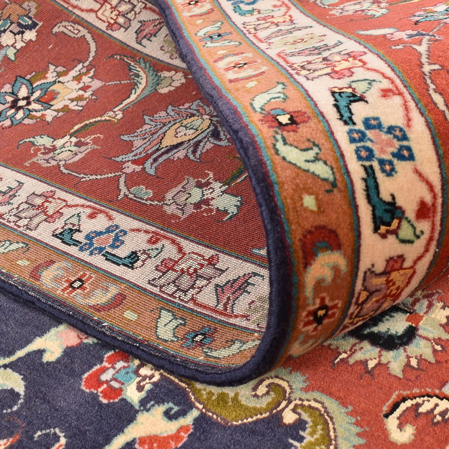 Tapis persan - Tabriz - Royal - 255 x 205 cm - bleu foncé