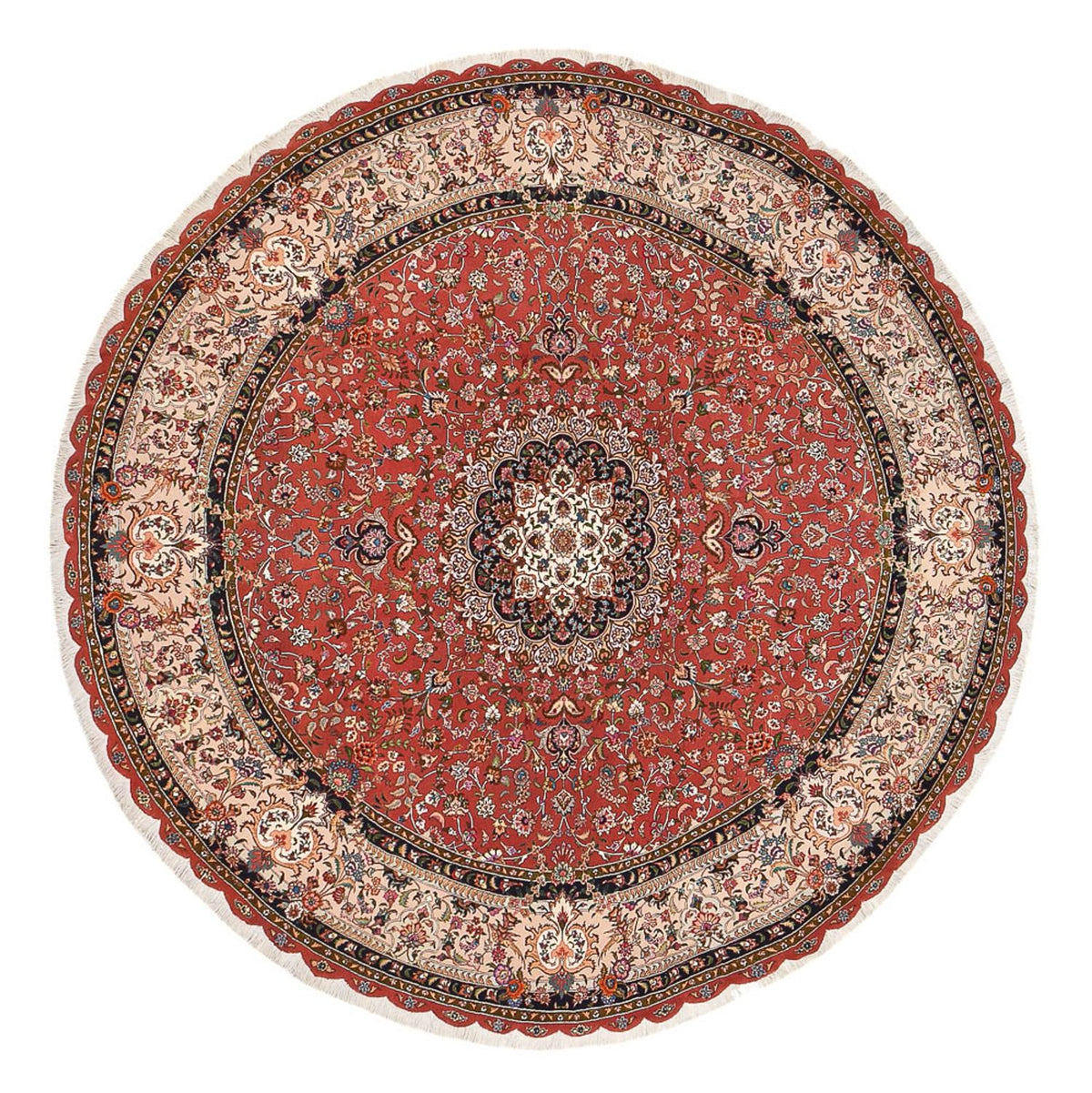 Tapis persan - Tabriz - Premium ronde  - 300 x 300 cm - rouge