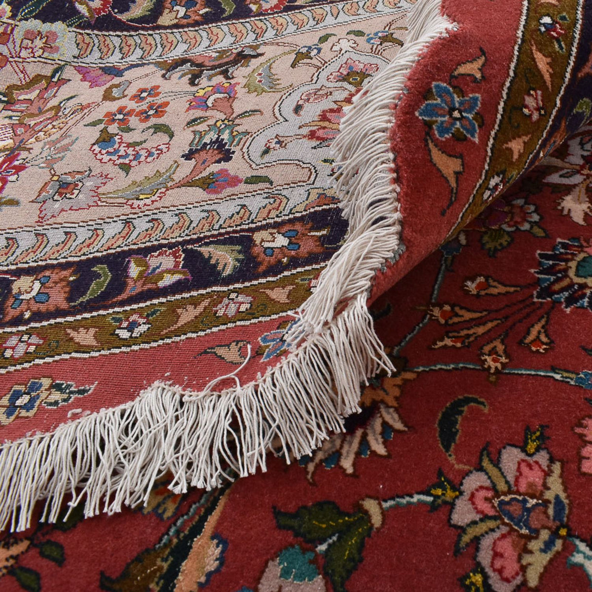 Tapis persan - Tabriz - Premium ronde  - 300 x 300 cm - rouge