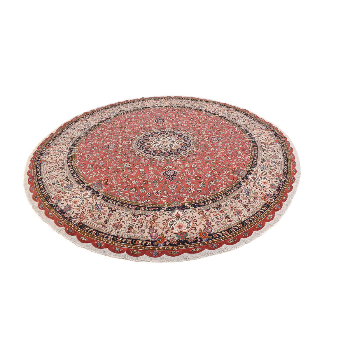 Tapis persan - Tabriz - Premium ronde  - 300 x 300 cm - rouge