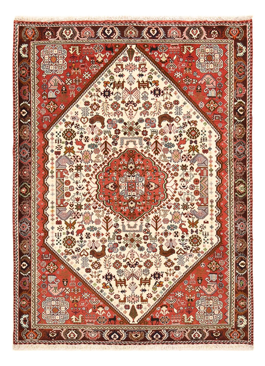 Tapis Gabbeh - Persan Kashkuli - 200 x 150 cm - crème