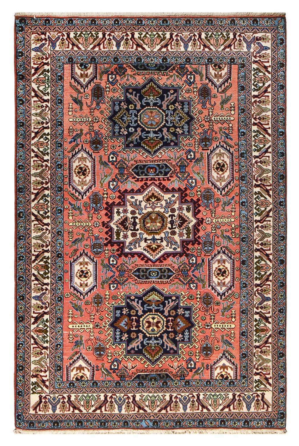 Tapis persan - Nomadic - 203 x 140 cm - saumon