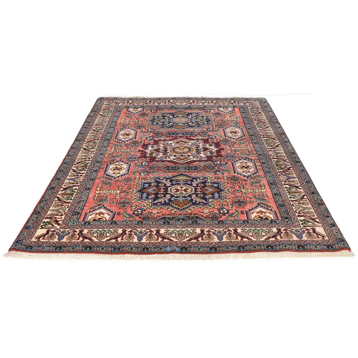 Tapis persan - Nomadic - 203 x 140 cm - saumon