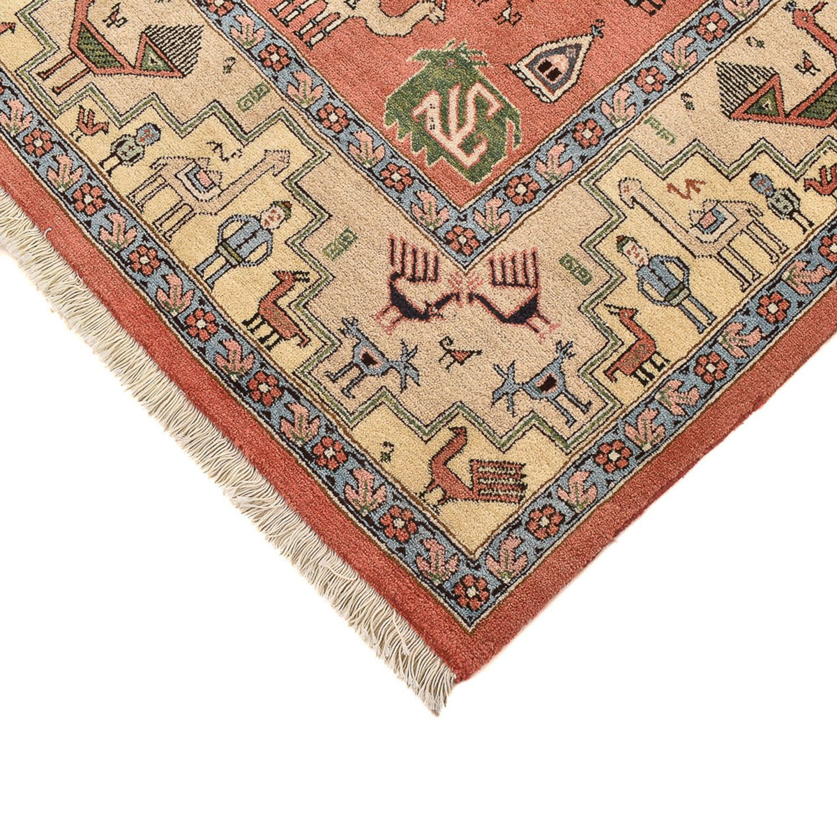 Tapis persan - Nomadic carré  - 208 x 198 cm - vert