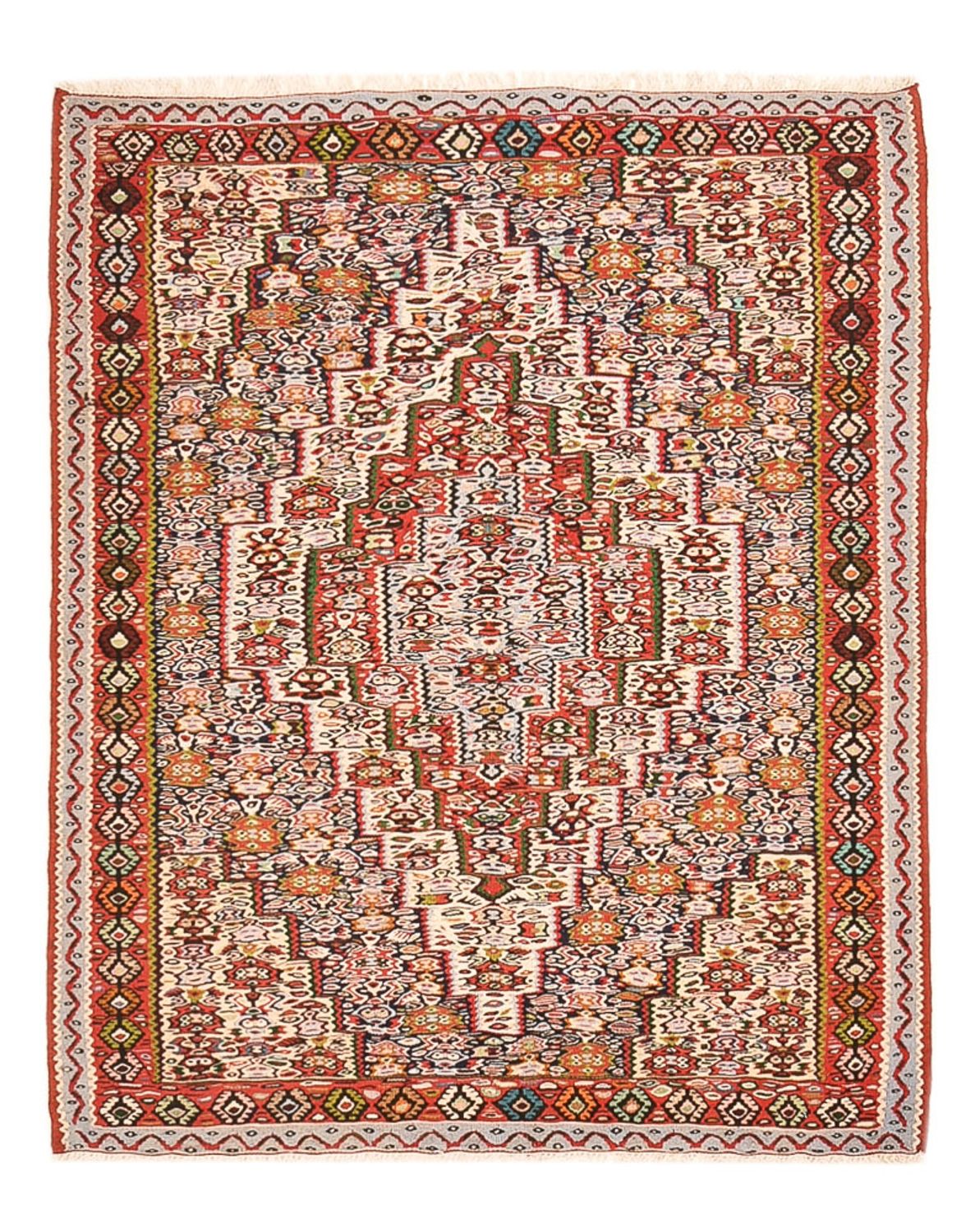 Tapis Kelim - Oriental - 150 x 118 cm - terracotta