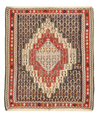 Tapis Kelim - Oriental carré  - 147 x 130 cm - rouge